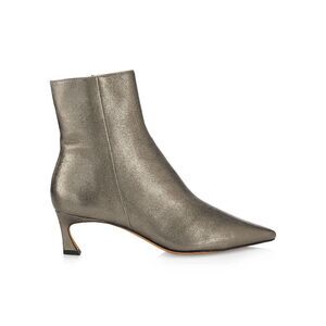 ALEXANDRE BIRMAN Myra 50mm Metallic Leather Sculpted Heel Ankle Boots In Pewter